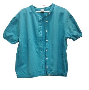 Silver Wear, Women's L, teal, Button up, Sweatshirt tshirt
